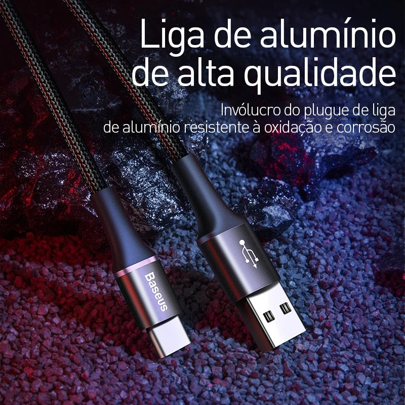 O cabo USB Baseus 3A para smartphones